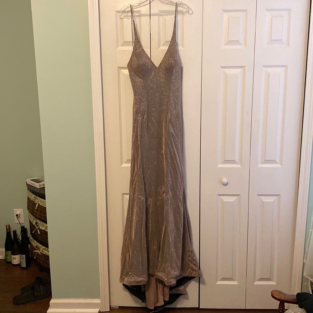 Sparkly lavender purple prom dress